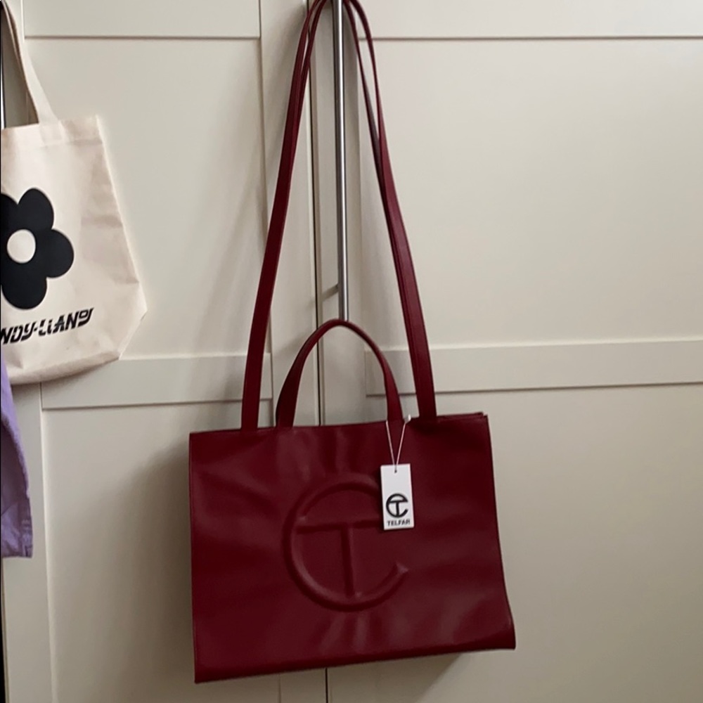Telfar Medium Oxblood Shopping Bag
